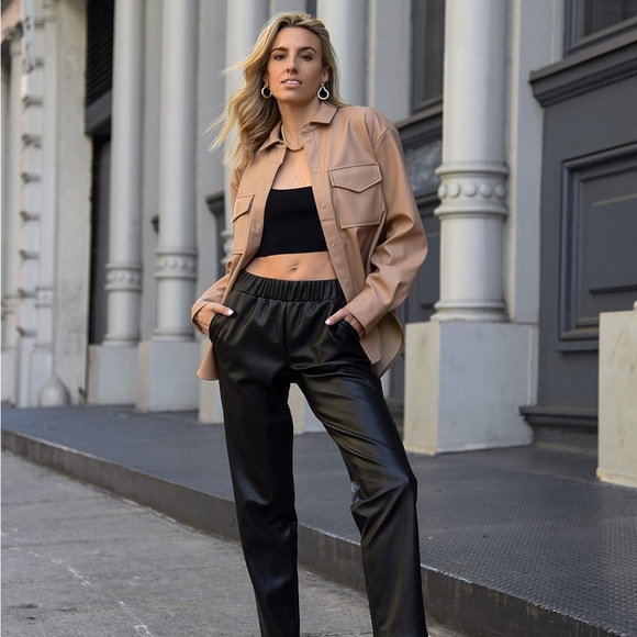 EUC Faux Leather Pants - Picture 1 of 10